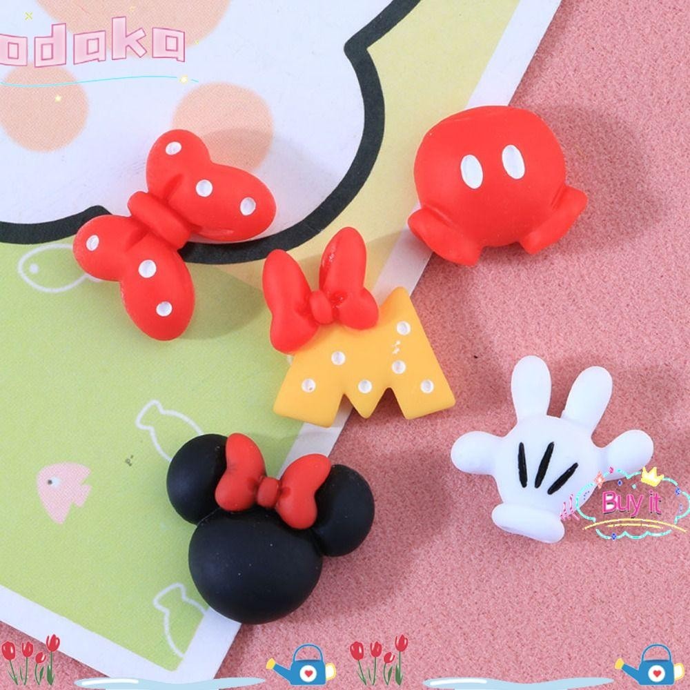 Odaka 20 ชิ้นเรซิ่น Slime Charms, การ์ตูน Mickey ครีมเจลสําหรับรองเท้า Croc อุปกรณ์เสริม, ขวดสติกเกอร์ Scrapbooking Flatback ตุ๊กตาเครื่องใช้ในบ้านของเล่นเด็ก