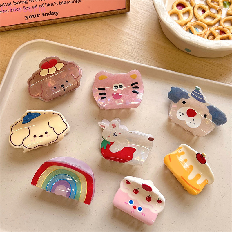 Cheesenm หวานน่ารักการ์ตูนอะคริลิคสัตว์ Series ผม Claw สําหรับผู้หญิงสาว Kawaii ฉลามขนาดเล็กคลิปอุปกรณ์เสริมผมของขวัญวันเกิด TH