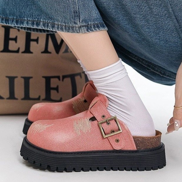 ผู้หญิงรองเท้าแตะเกาหลีรุ่นแฟชั่น Denim Toe-Covered หนา Soled กันน้ํา Rainy Season รองเท้าแตะลําลองขนาด 35-40 ราคา ถูกที่สุด ดีลบีเคเค แกลเลอรีภาพที่ 2