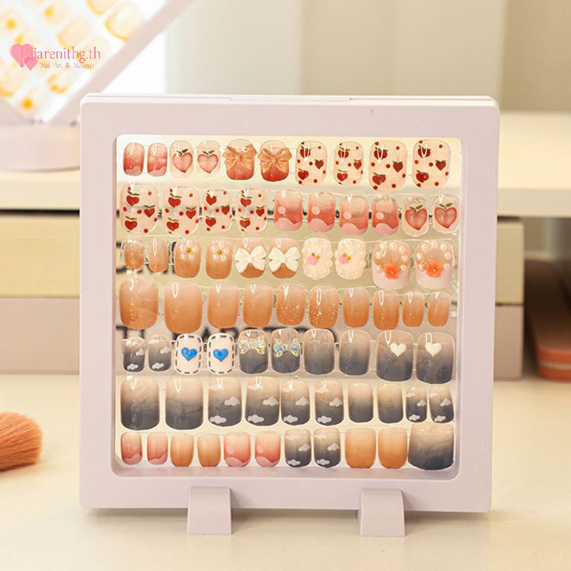 Renbg โปร่งใส PE ฟิล์มกล่องเก็บเครื่องประดับ Antioxidation กรอบสี 3D Floag ขาตั้งจอแสดงผลจี้แหวนต่างหูสร้อยข้อมือ TH