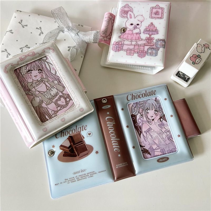 Ins Minimalist Sea Salt Chocolate 3 นิ้ว Idol Small Card Organizer Card Case อัลบั้ม Photocard Holder Storage Book Name Card Holder ของขวัญ