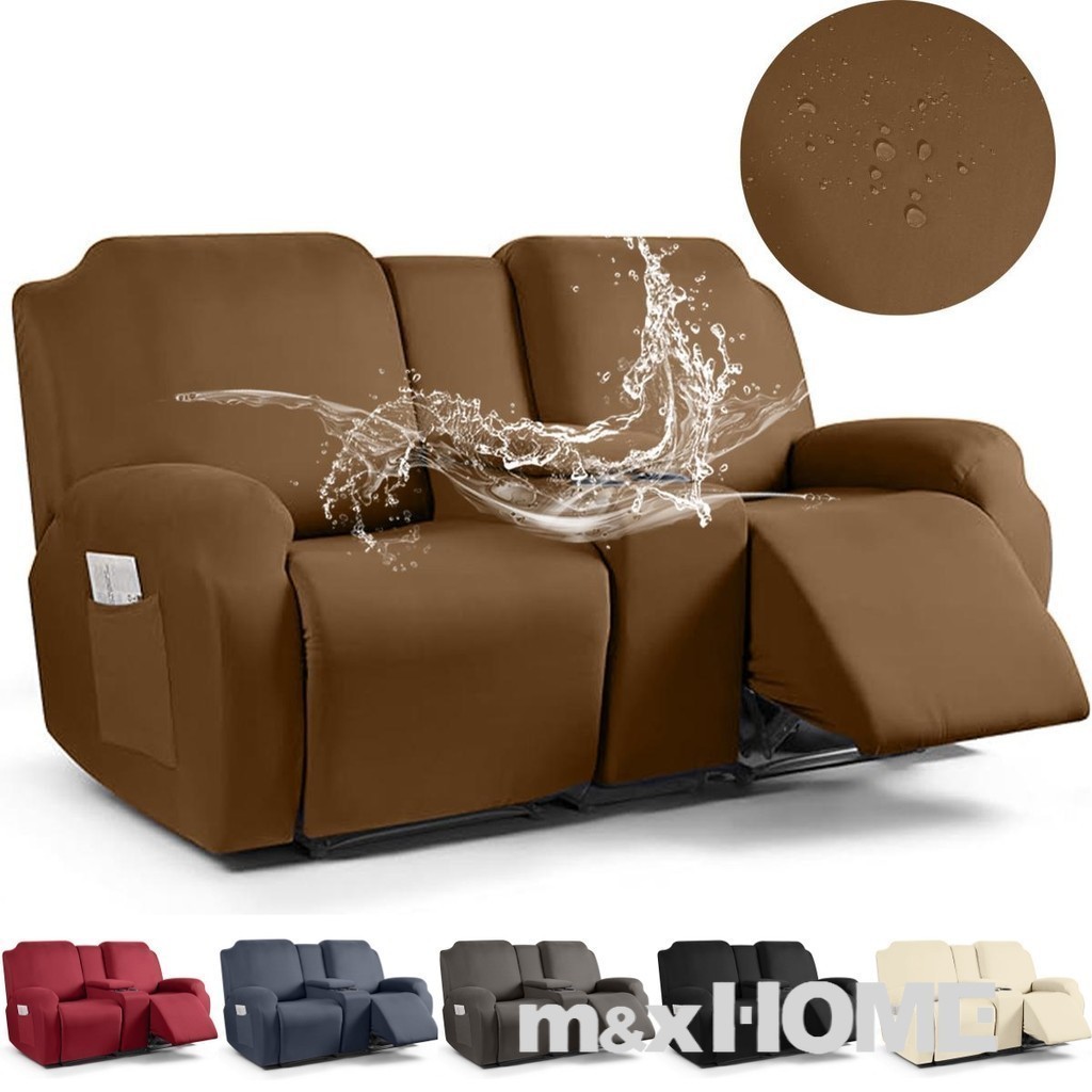 ผู้เอนกายกันน้ํา รักที่นั่ง ปกกับคอนโซล,ลื่นที่นอนนอนครอบคลุมสําหรับ2ที่นั่ง,โซฟาผู้เอนกายปกเฟอร์นิเจอร์ป้องกันด้วยสายยางยืดสําหรับเด็ก,สัตว์เ