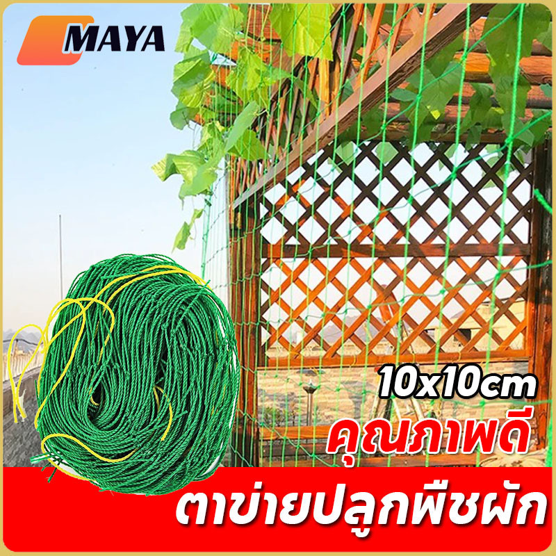 ​พร้อมแล้ว ตาข่ายปลูกพืชผัก อวนปลูกผั 10x10 cm คุณภาพดี ค้างปลูกผัก เน็ตตาข่ายสี่มุม ตาข่ายสำหรับพืชไม้เลื้อย