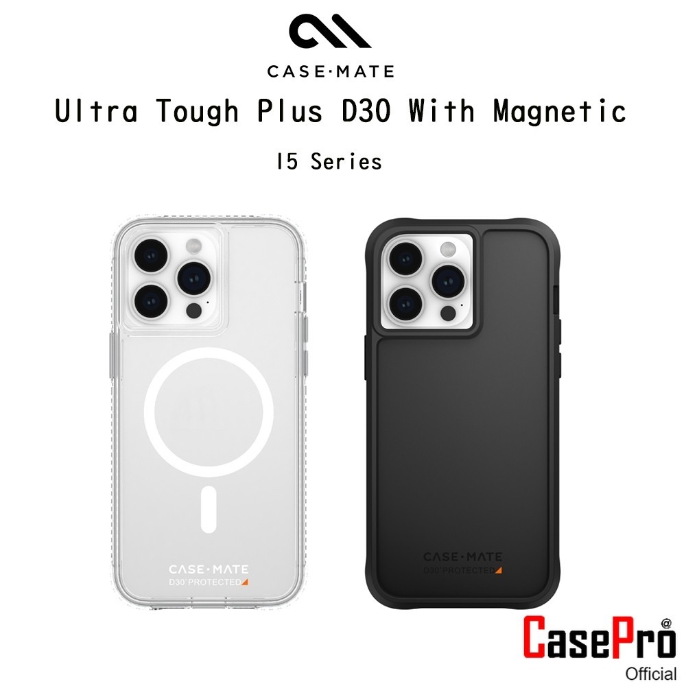 Case-Mate Tough Plus D3O With Magnetic เคสใสกันกระแทกระดับ4.8เมตรเกรดพรีเมี่ยม เคสสำหรับ iPhone15/15
