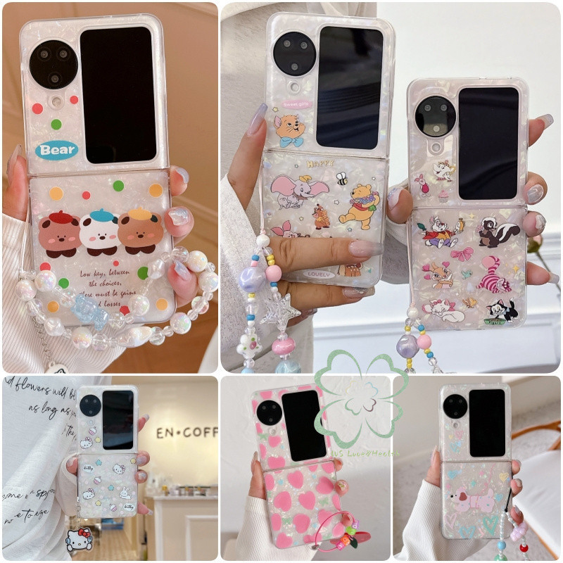 สร้อยข้อมือ รูปแบบการ์ตูนเคสแข็ง ต่อต้าน ค้นหา N3 N2 พลิกปลอกลายเปลือกหอยสีสันสดใสพร้อมสายรัดข้อมือกันกระแทกฝาหลัง