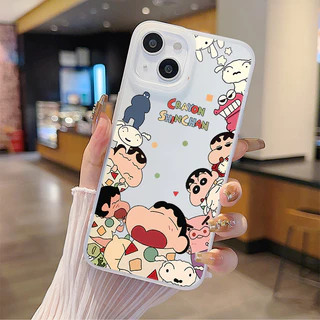 COD-ในไทย🔥เคส เครยอนชินจัง น่ารัก ท่านอนต่างๆ สำหรับ iPhone 7 8 X 11 12 13 14 15 TPU เคสใสไอโฟน น้ำค้างแข็งเคส Unisex