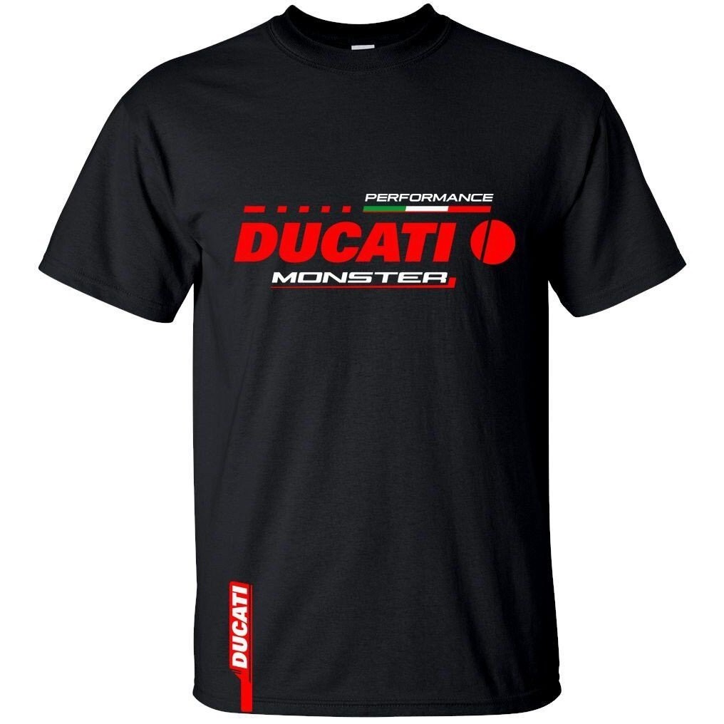 เสื้อยืด เสื้อยืดแขนสั้นลําลอง คอกลม พิมพ์ลาย Ducati Monster ขนาดใหญ่ คุณภาพสูง สําหรับผู้ชาย