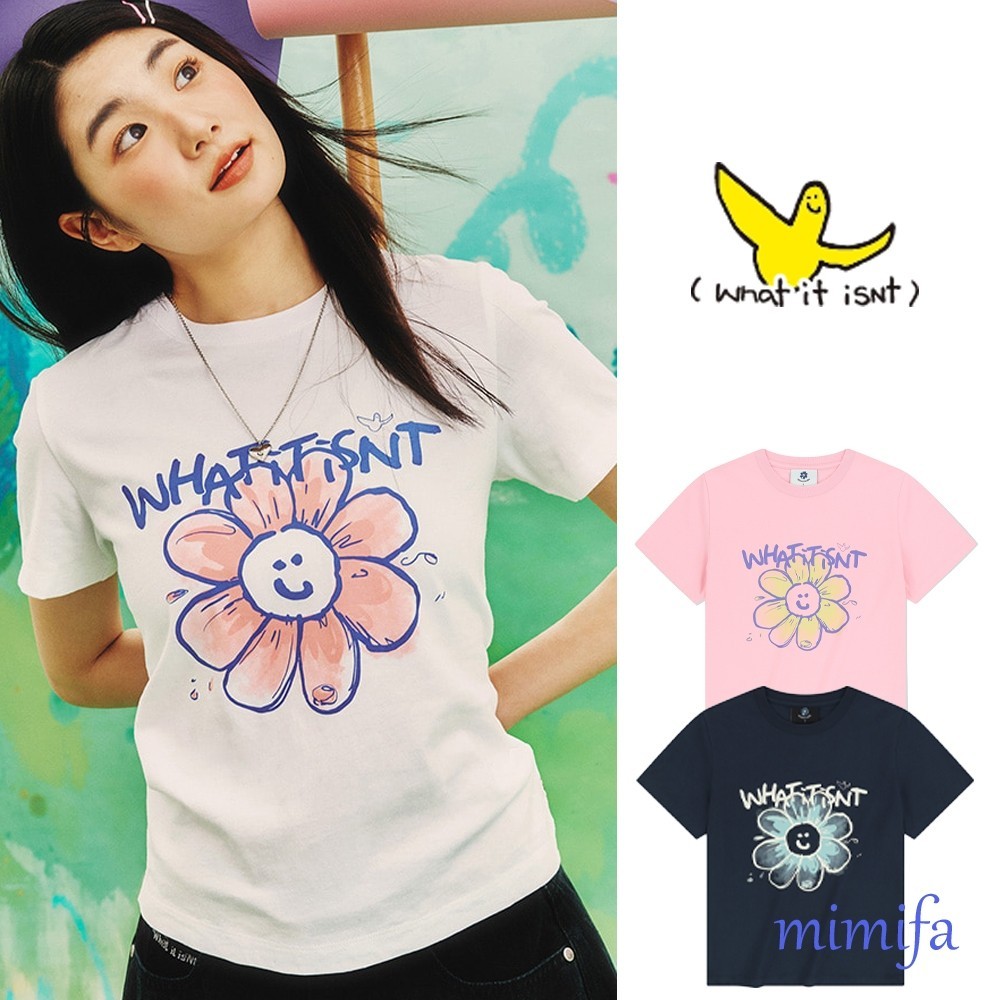 Whatitisnt เสื ้ อยืดแขนสั ้ นผู ้ หญิง Big Flurry