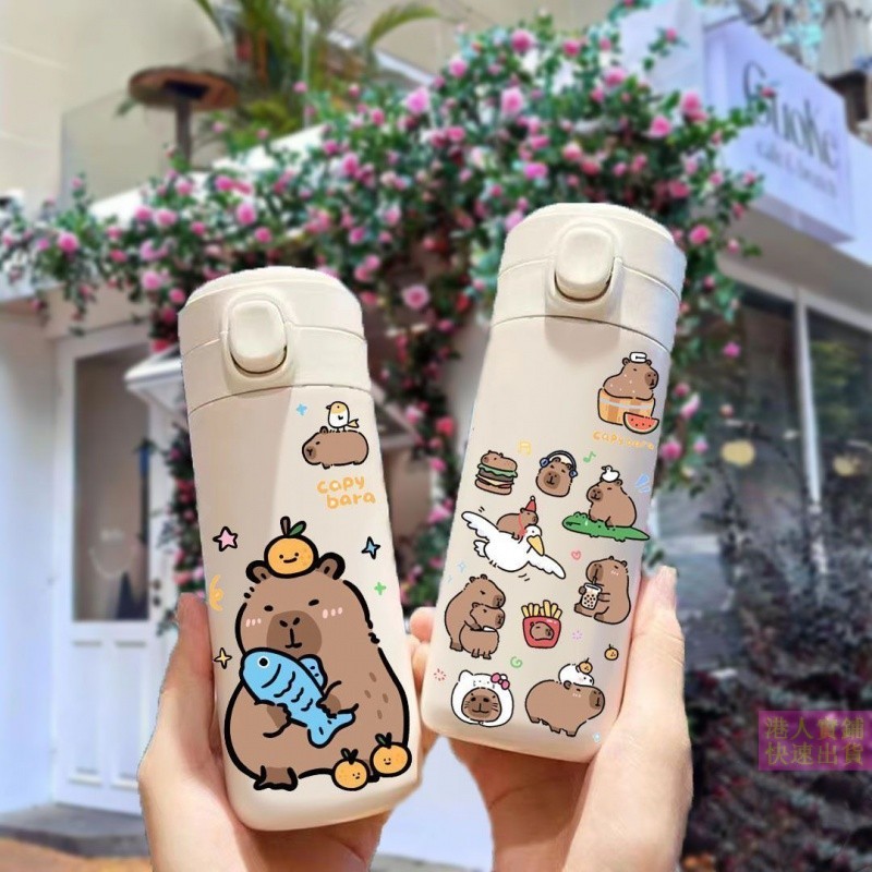 【พร้อมส่ง】คาปิบาราการ์ตูนคาปิบาลา304ถ้วยดื่มตรงสแตนเลสที่นิยมในโลกออนไลน์กระติกน้ำร้อนน่ารักถ้วยน้ำคู่รักแบบพกพา