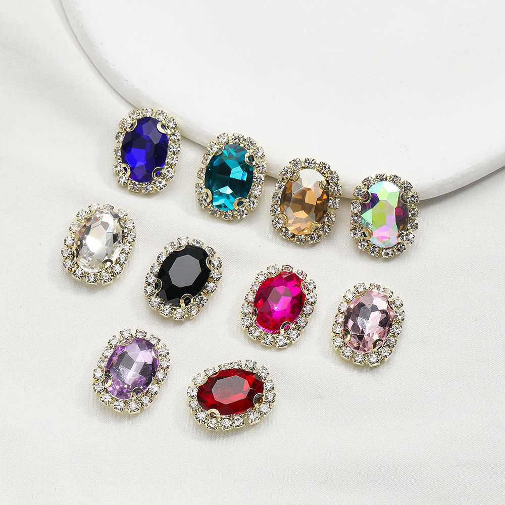 St.kunkka 2-10 ชิ้น 14 * 18 มม.รูปไข่ Claw เพชรแฟชั่นอุปกรณ์เสริมเหมาะสําหรับ diy สร้อยข้อมือสร้อยคออุปกรณ์เสริมเครื่องประดับ - รูปที่ 3