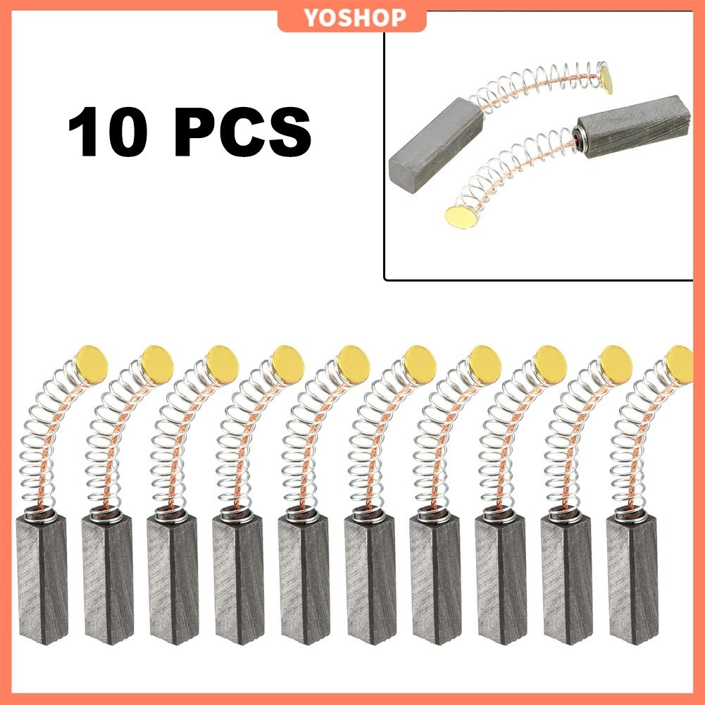 Ybp 10 ชิ้นแปรงคาร์บอนสําหรับมอเตอร์ไฟฟ้า 20 มม. x 6 มม. x 6 มม. อะไหล่ทดแทน