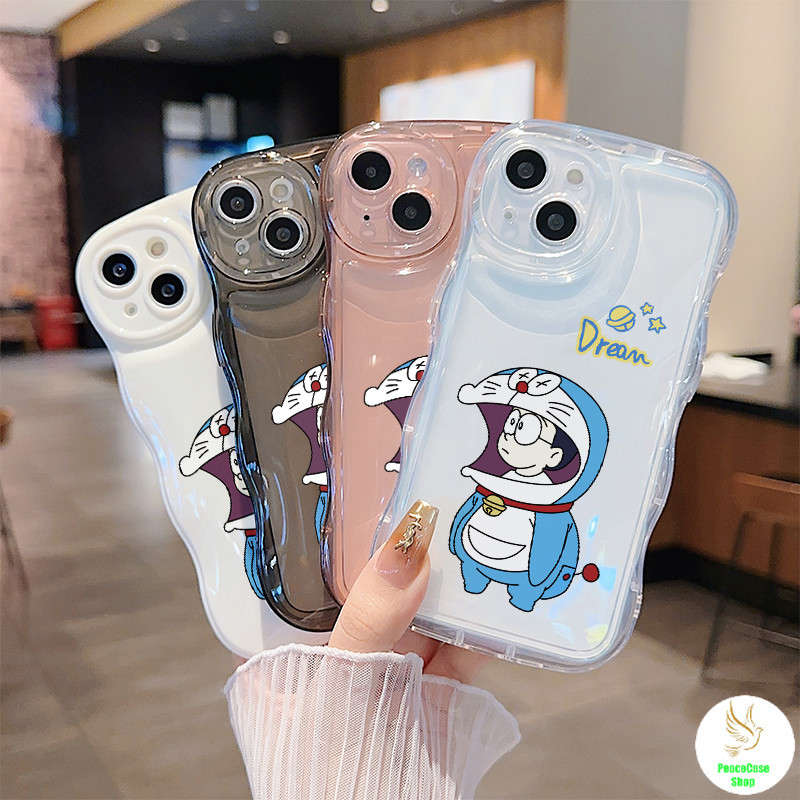 COD-ในไทย เคส โดราเอมอนน่ารัก Nobita แต่งตัว สําหรับiPhone 7 8 X 11 12 13 14 15 TPU เปลือกเบาะลมคลื่น รุ่นสำหรับคู่รัก