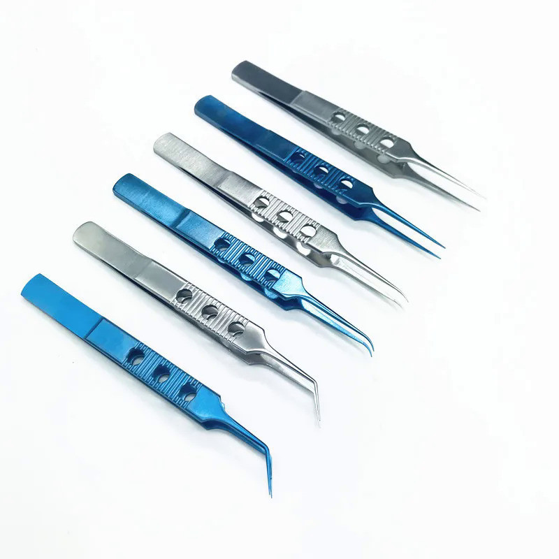 Eyelid Tweezers 11cm ophthalmic microsurgical instruments Ophthalmic forceps with hook platform