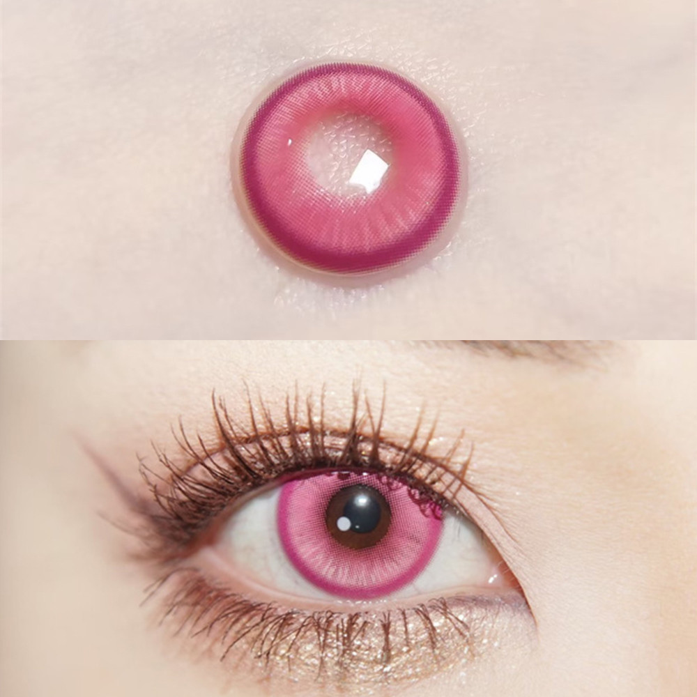 [COD]คอนแทคเลนส์สีคอสเพลย์ 1 คู่ Fuchsia นักเรียน 14.2 มม