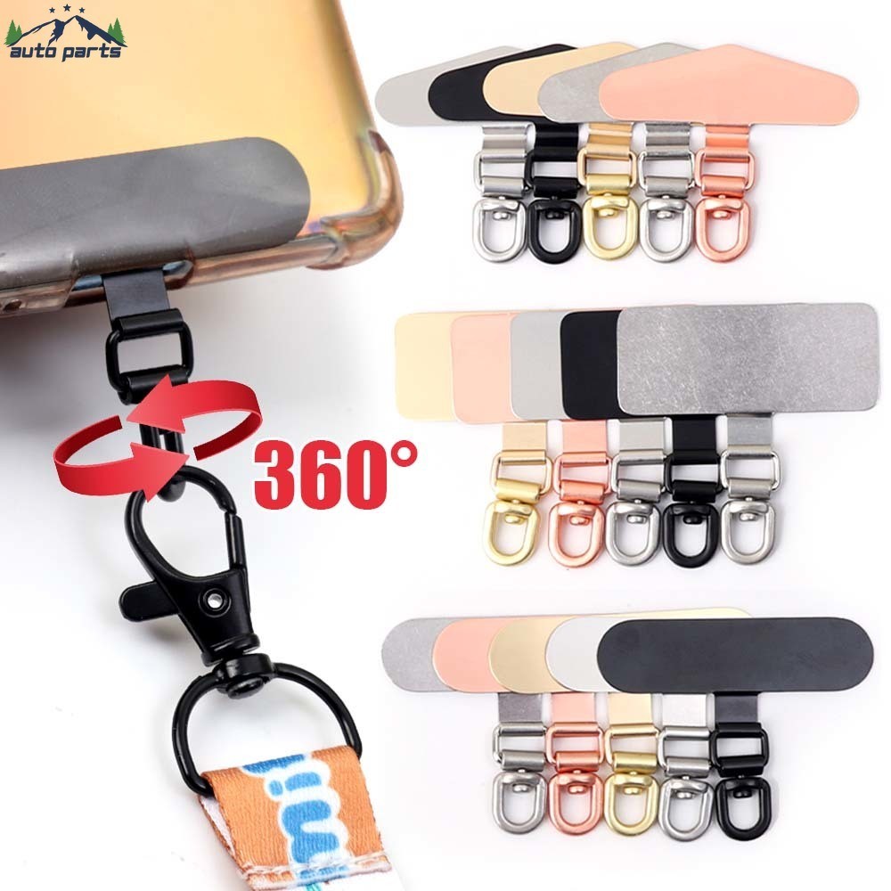 แท็บแกะโทรศัพท์หมุนได้ 360 องศา-สีดํา,ทอง,โรสโกลด์,เงิน-ส่วนเปลี่ยนเชือกเส้นเล็กสําหรับสายโทรศัพท์-อุปกรณ์เสริมโทรศัพท์สากล-คลิปแพทช์โทรศัพท์โลหะบางเฉียบ