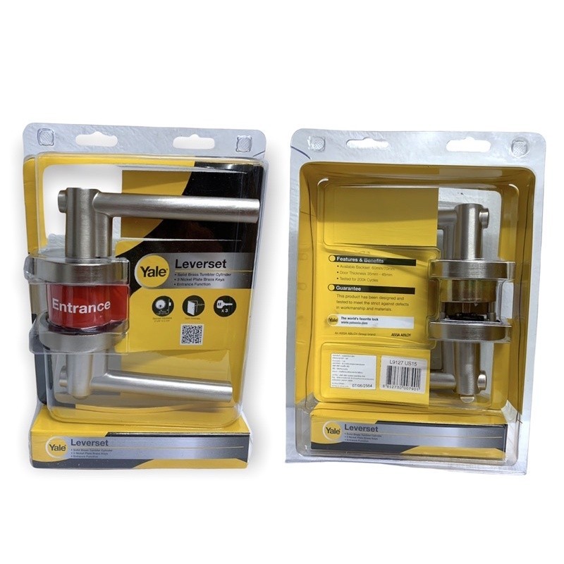 กุญแจ YALE กุญแจมือจับก้านโยกสแตนเลส รุ่นพรีเมี่ยม (สามารถใส่แทนลูกบิดได้)