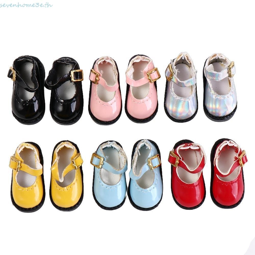 Sevenhome3e 1 คู่ OB11 ตุ๊กตารองเท้าแตะ, PU หนังรอบ Toe 12 ตุ๊กตา BJD รองเท้า PU, ตุ๊กตาอุปกรณ์เสริม 2.7*1.3 ซม.มินิน่ารัก OB11 รองเท้าเจ้าหญิงตุ๊กตาดิน
