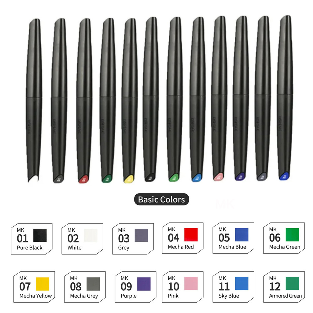 Dspiae MKM MKE MKF Eco Frienddy อะคริลิค soft Tipped Markers ปากกาฐานโลหะเรืองแสงชุดสีสําหรับ Gundam รุ่นภาพวาด DIY เครื่องมือ