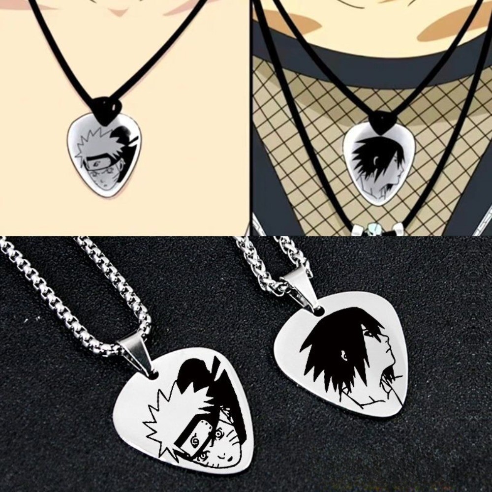 อะนิเมะนารูโตะสร้อยคอแสงอุษาอุจิวะอิทาจิซาสึเกะคาคาชิกีต้าร์เลือกจี้ผู้ชายผู้หญิงฮาโลวีนแฟชั่นคอสเพลย์อุปกรณ์เสริมของขวัญ