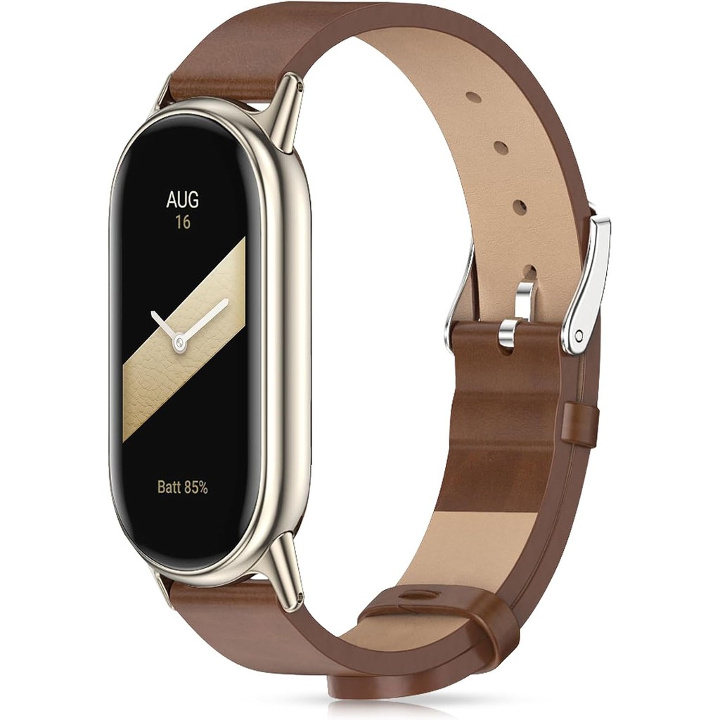 MIJOBS สายนาฬิกาหนัง เข้ากันได้กับ Xiaomi Mi Band 10 8 9 สายนาฬิกาแบบเปลี่ยนได้ สายนาฬิกาหนังแบบเปลี่ยนได้สำหรับ Xiaomi Smart Band 8 สายนาฬิกาหนังแบบเปลี่ยนได้สำหรับ Xiaomi Band 8