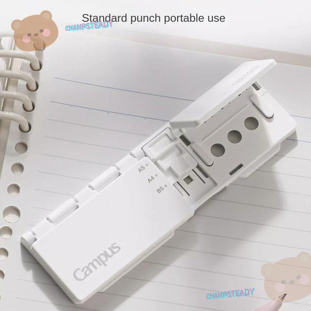 Champsteady Hole Punch, A5 B5 A4 เครื่องมือเจาะกระดาษแบบพกพา, คู่มือน้ําหนักเบาทนทาน 8 หลุม Ring Binder