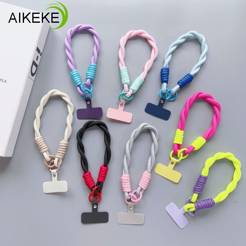 สไตล์เกาหลี Simple Business Wristlet Lanyard ID Card Holder ไนลอนข้อมือถัก Anti-lost Universal โทรศัพท์มือถือ Lanyard สายคล้อง