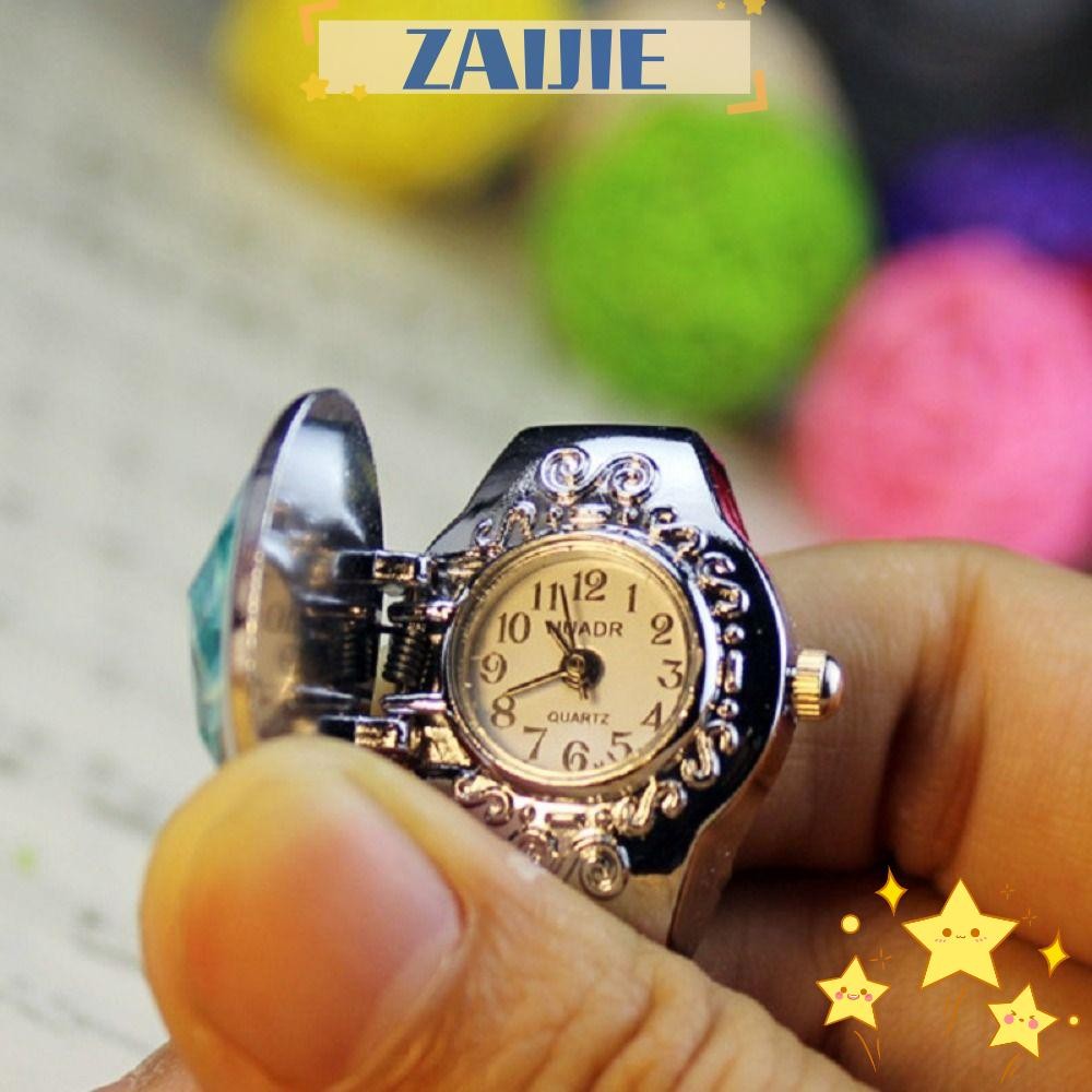Zaijie24 แหวนนาฬิกาข้อมือดิจิทัล อัลลอย ยืดหยุ่น สไตล์เรโทร สร้างสรรค์ เครื่องประดับ สําหรับผู้ชาย คู่รัก