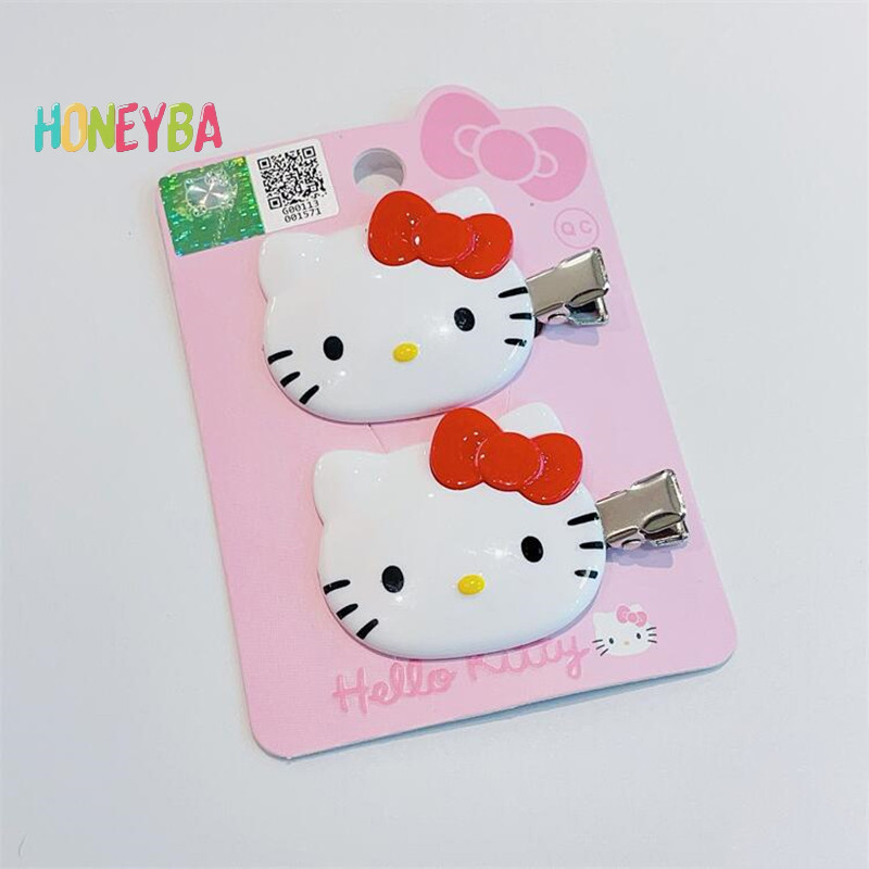 SANRIO <Honeyba> Kawaii Sanrioลูกแมวกิ๊บการ์ตูนKT Cat Hairpinด้านข้างBangsคลิปสําหรับสาวน่ารักHeadwearเครื่องประดับผมNice