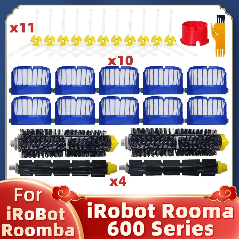 Irobot Roomba 670 Series 600 610 620 625 630 650 660 Robot Vacuum Cleaner Accessories แปรงขนแปรงตี ตัวกรอง Aero Vac แปรงด้านข้าง