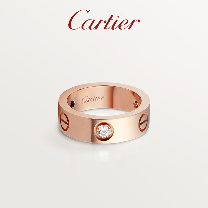 [พร้อมกล่อง] Cartier Cartier LOVE Ring Diamond แหวนแต่งงานสไตล์คลาสสิกชิ้นเดียว [ถุงของขวัญ]