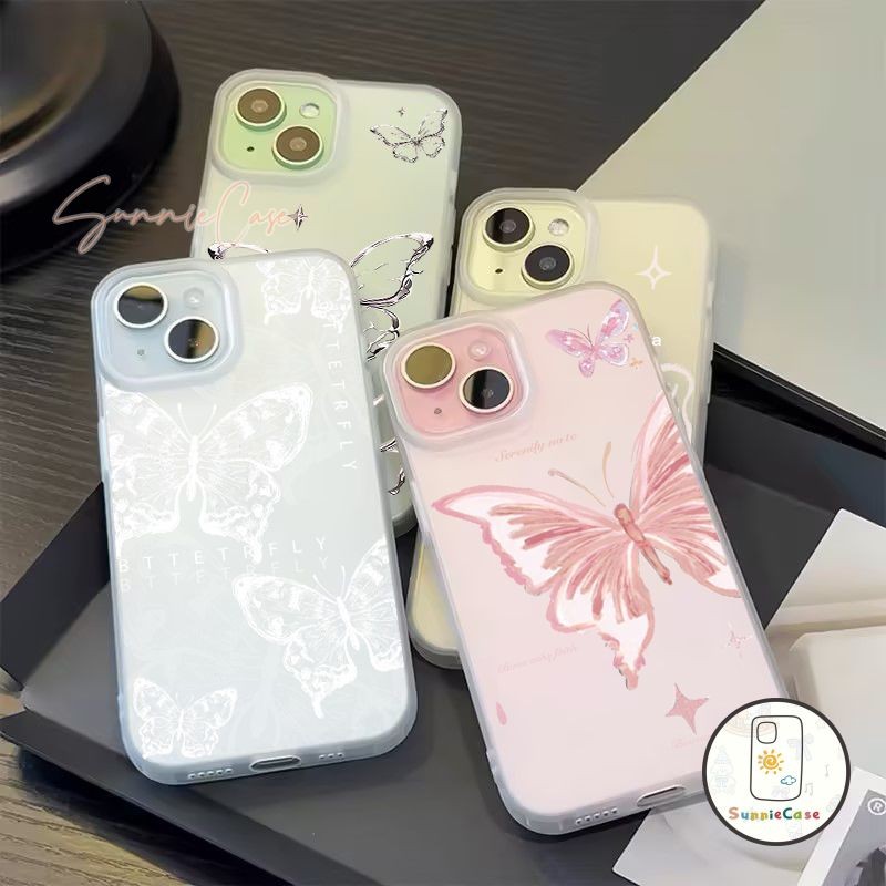 ผีเสื้อในฝัน แฟชั่นการ์ตูนดูเดิลเคส IPhone 14 13 11 15 12 Pro Max 7 15 14 8 Plus 7Plus X XR XS Max SE 2020 เคสไอโฟน