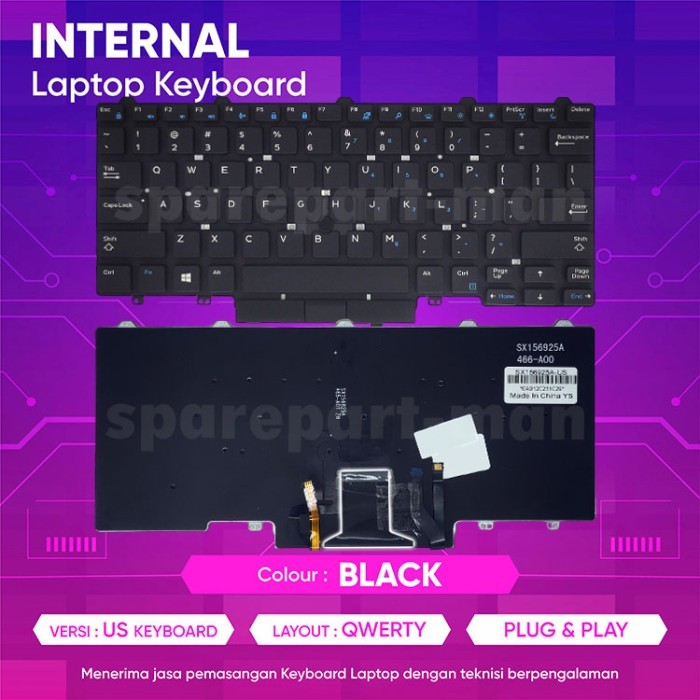 คีย์บอร์ด DE Latitude 14 5000 E5470 E7470 E5450 E7450 ใหม่