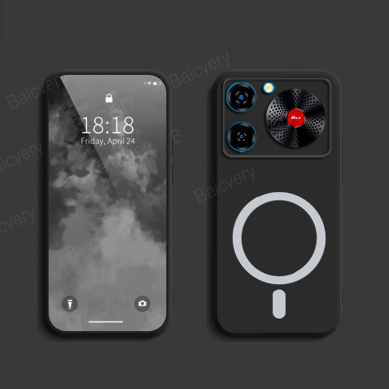 ปลอกสําหรับ ZTE Nubia Music Z2353 Matte Black TPU ฝาครอบป้องกันพร้อมสติกเกอร์แม่เหล็ก