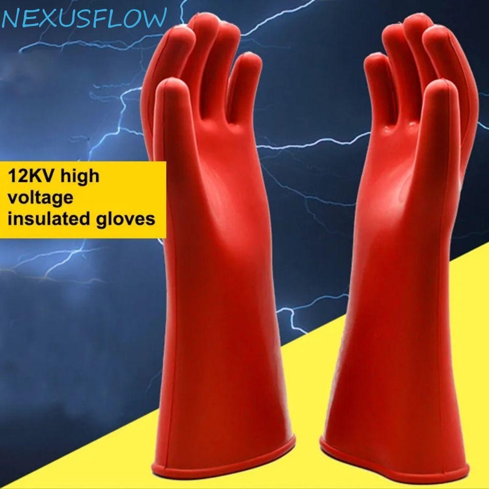 Nexusflow 1 คู่ถุงมือฉนวนป้องกันไฟฟ้า กันน้ํา แรงดันสูง ยางนิรภัย สําหรับงานช่าง