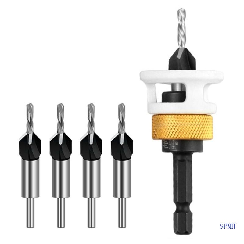 Super Woodworker Essential Countersink เจาะบิตปรับมุมและความยาวสําหรับ Woodworkers และ Hobbyists Perfect สกรู