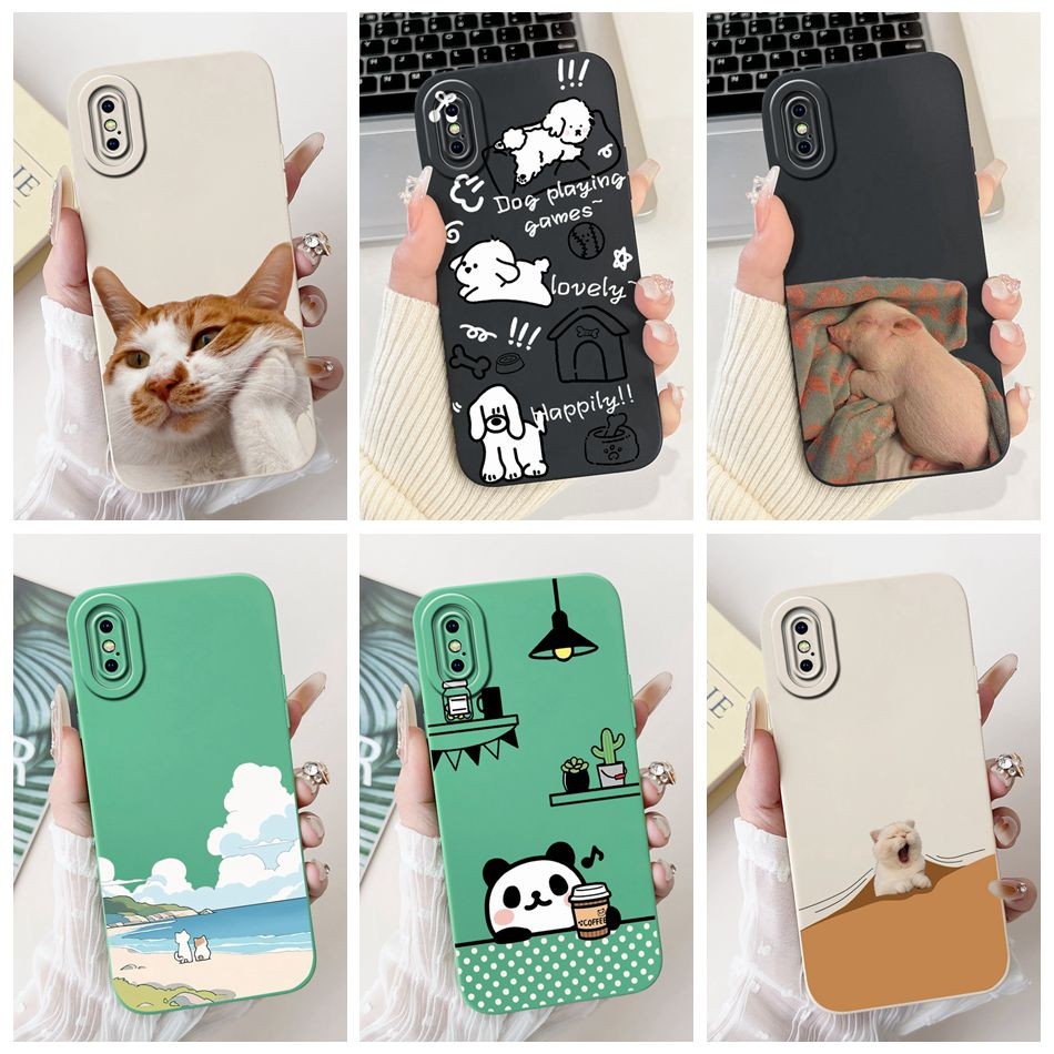 สําหรับ iPhone XS Max / iPhoneX / iPhoneXS น่ารักสไตล์ตลกเลนส์ป้องกันกันกระแทกปลอกซิลิโคนอ่อนนุ่มเคสโทรศัพท์