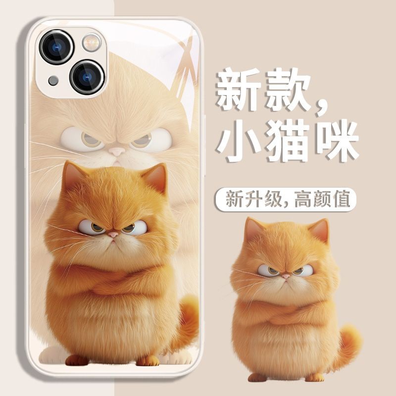 เคสโทรศัพท์กระจกแมวเหมาะสําหรับ iPhone 15 14 Promax ใหม่ 13mini 12pro Niche Fun 11 6 7 8plus Xsmax