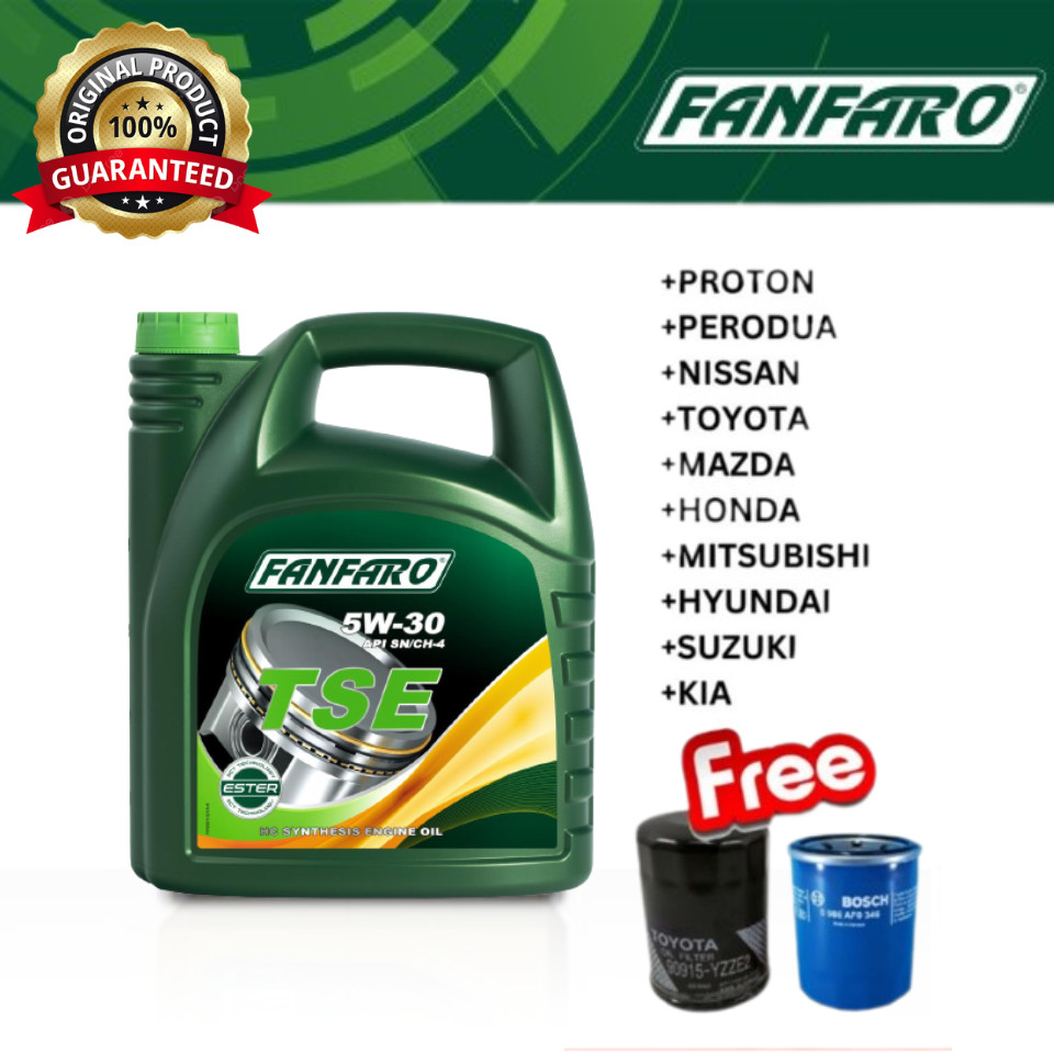 (MADE IN GERMAN)SCT FANFARO TSE 5w30 HC Synthese + ESTER (4L)**FREE OIL FILTER**FF6501-4
