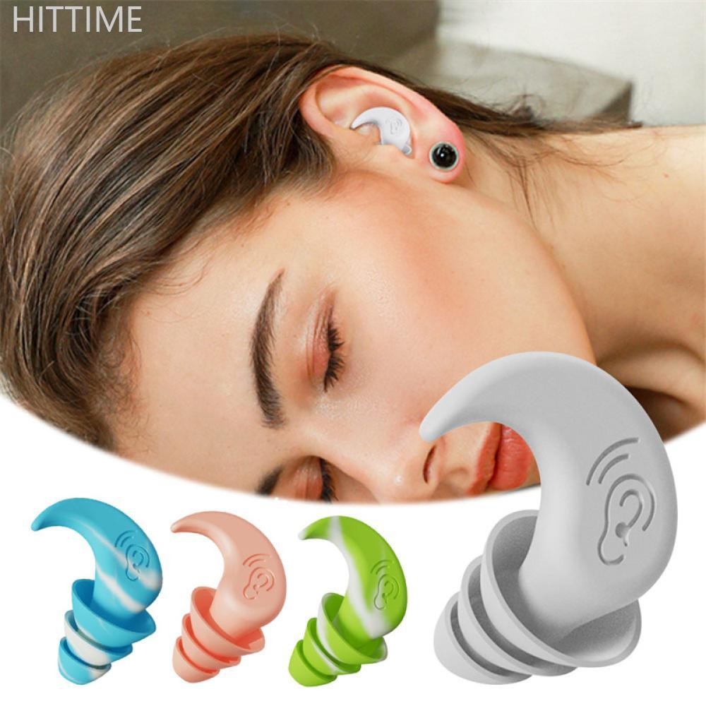 Hittime Soundproof ลดเสียงรบกวนปลั๊กอุดหู Sleep Professional ซิลิโคนกันน้ํา Earplug Anti-Noise ฟองน้ํานุ่ม Sleeping ที่อุดหู G9H9