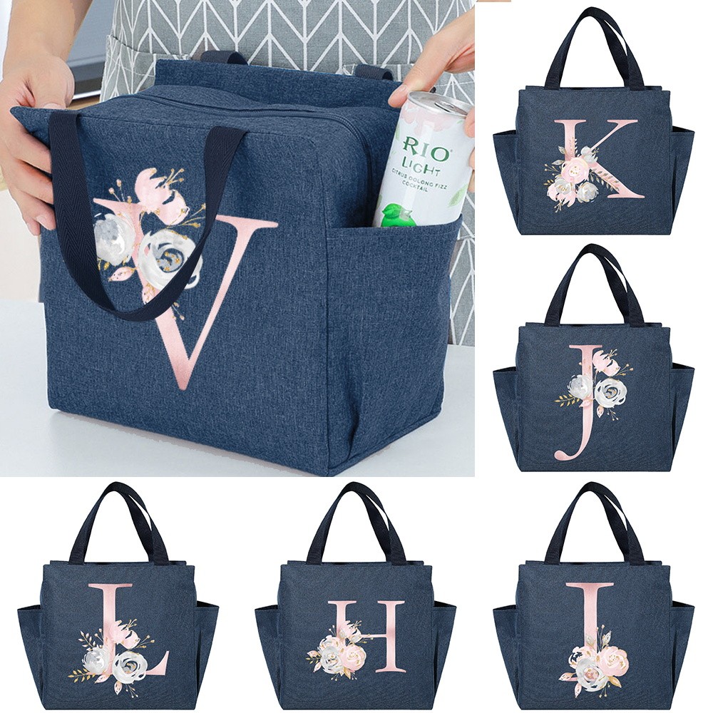 1PCs ถุงเก็บความเย็นสดถุงอาหารกลางวันกันน้ำสำหรับสาว ๆ ซิปแบบพกพาที่อบอุ่น Oxford สะดวกกล่องอาหารกลางวันสิริถุงอาหาร