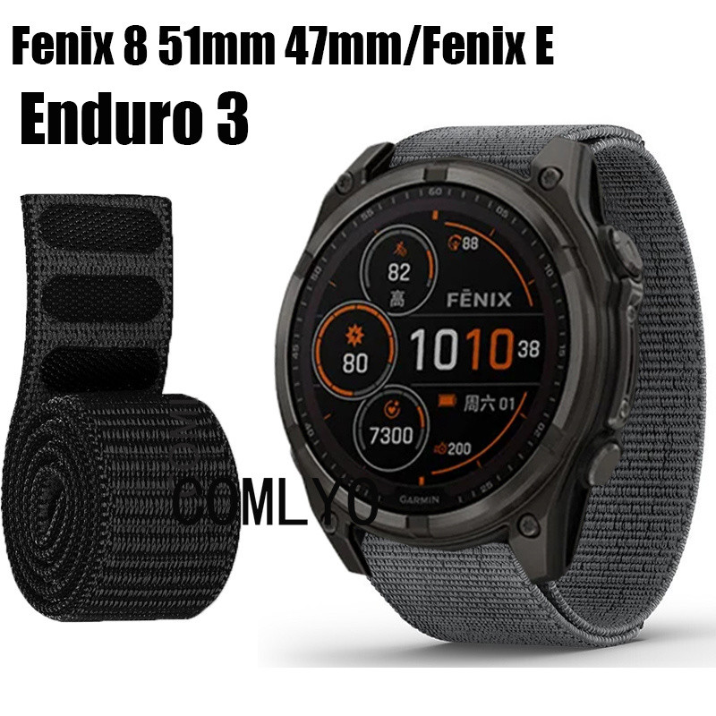 สําหรับ Garmin Fenix 8 E AMOLED Solar Enduro 3 สายสมาร์ทนาฬิกาไนลอนกีฬากลางแจ้งผู้หญิงผู้ชาย Band