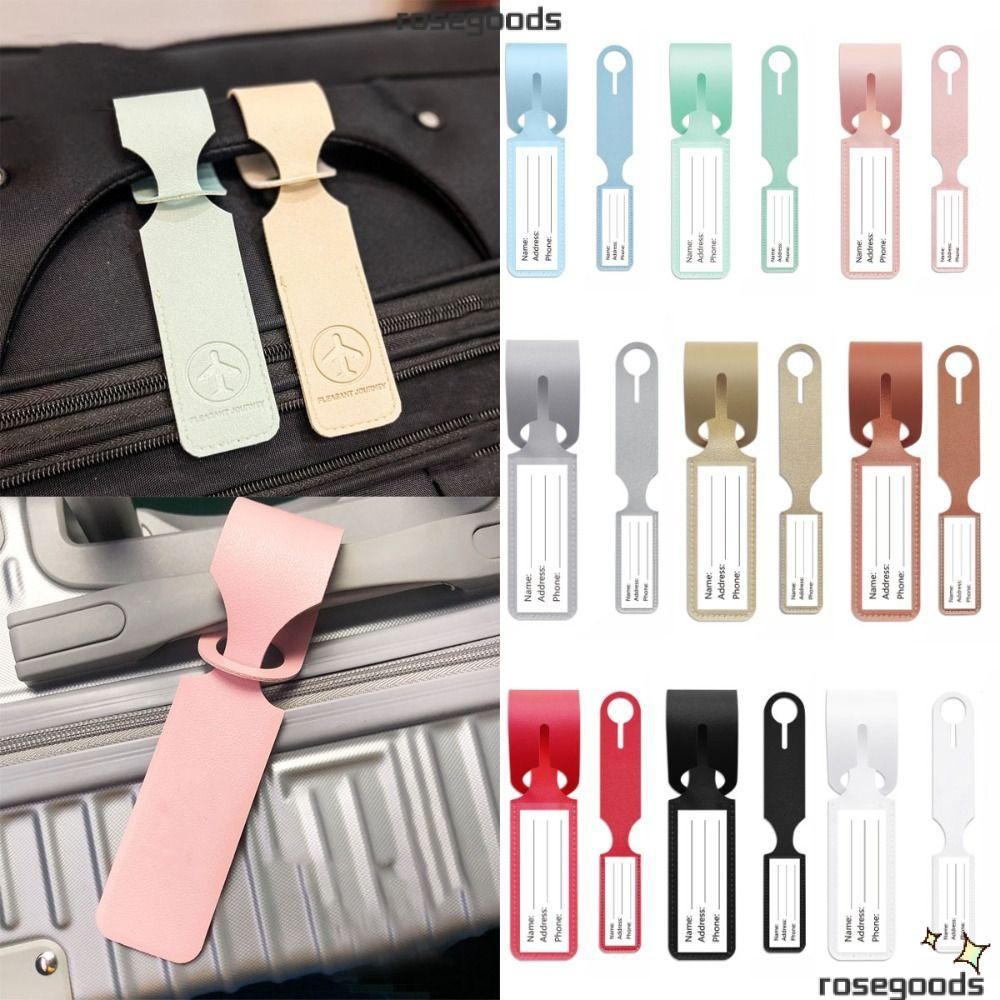 Rose แท็กกระเป๋าเดินทาง, PU ชิ้นเดียวป้าย Baggage,ความเรียบง่ายหลากสีจี้ขนาดเล็กอุปกรณ์การเดินทางการเดินทางการเดินทาง