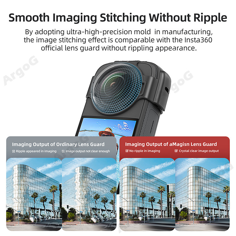 Amagisn Optical Glass Anti-Fog เลนส์สําหรับ Insta360 X3 พร้อมเคสซิลิโคนและฝาครอบเลนส์ชุด Anti Scratch ฝาครอบป้องกัน Insta360 X3 อุปกรณ์เสริม
