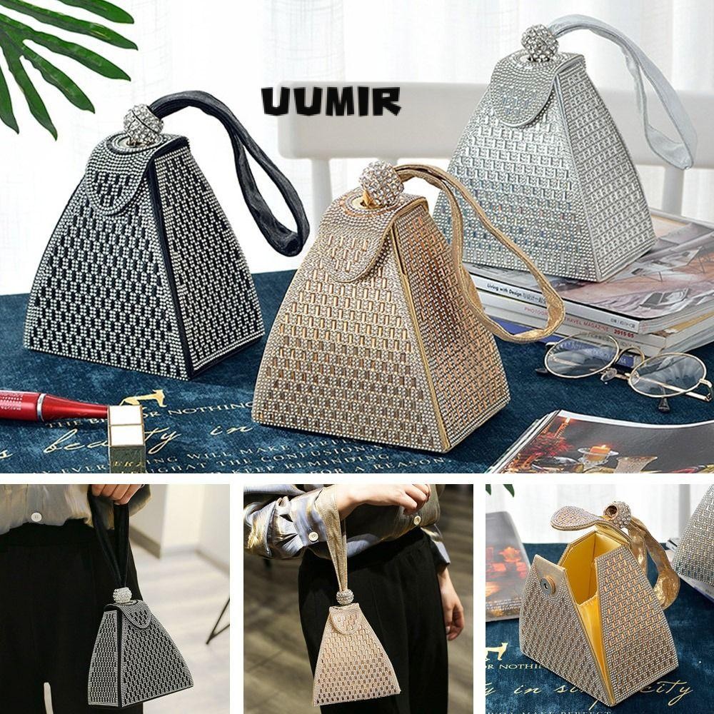 UUMIR Party กระเป๋าคลัทช์ผู้หญิงกระเป๋าถือ Rhinestones กระเป๋าใส่เหรียญ