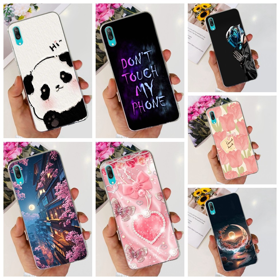 Huawei Y7 Pro 2019 กรณี Y7 2019 ความงามน่ารัก Panda โปร่งใสนุ่มเคสโทรศัพท์ Huawei Y7 2019 ฝาหลัง