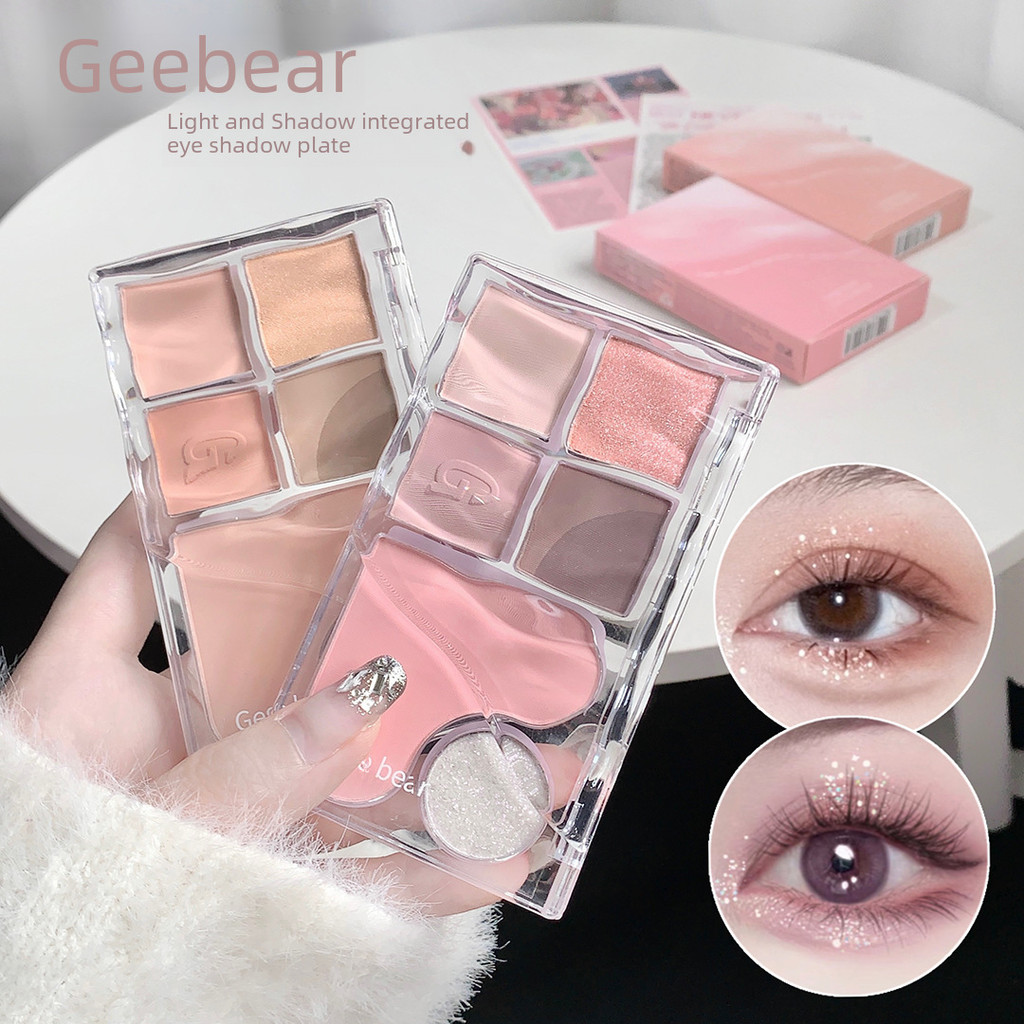 Light Shadow พาเลทอายแชโดว์ที่ครอบคลุม Matte Shimmer Eyeshadow Blush All-in-One Palette Cross-