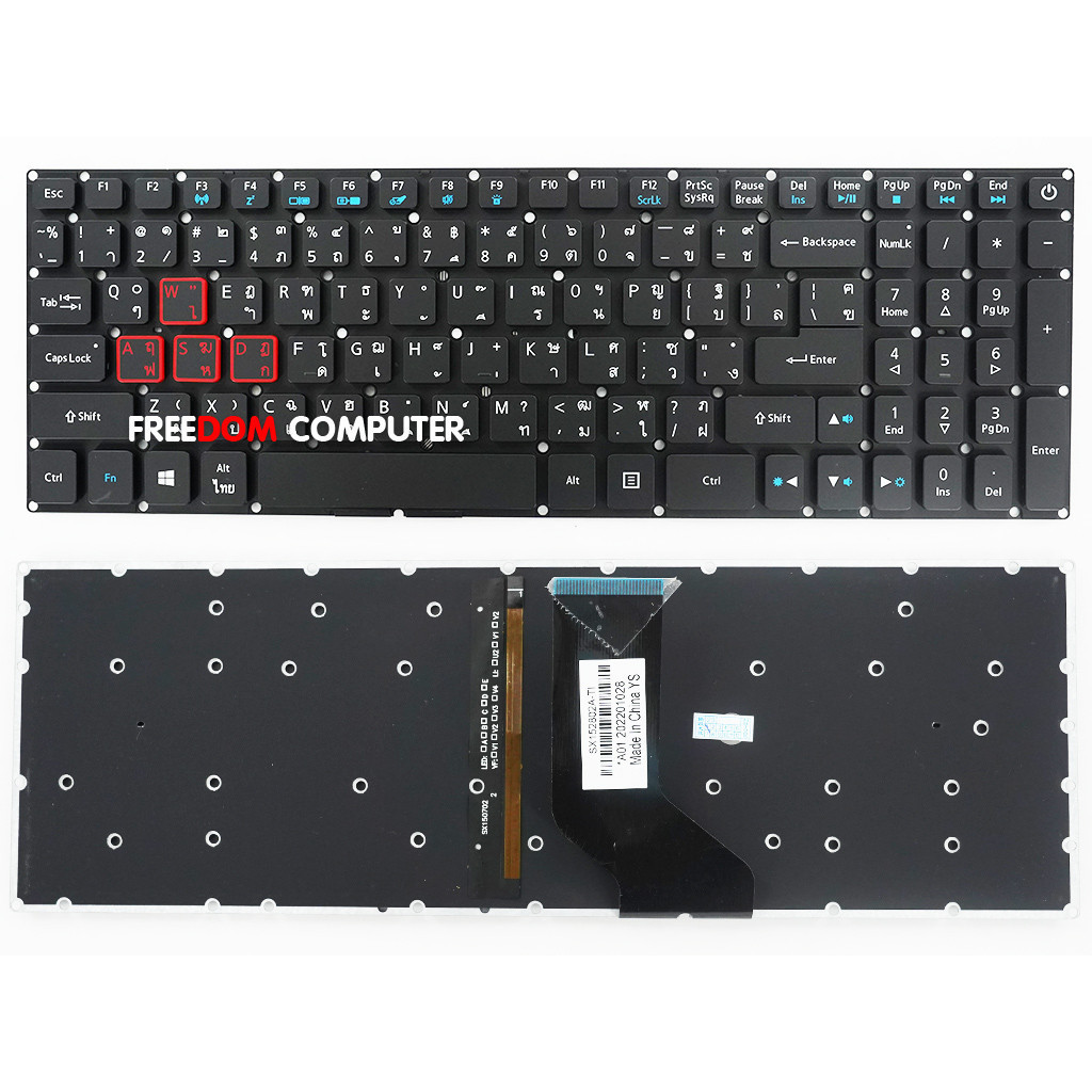 คีย์บอร์ด Acer VX5-591G VX5-593G ไทย อังกฤษ มีไฟ KEYBOARD