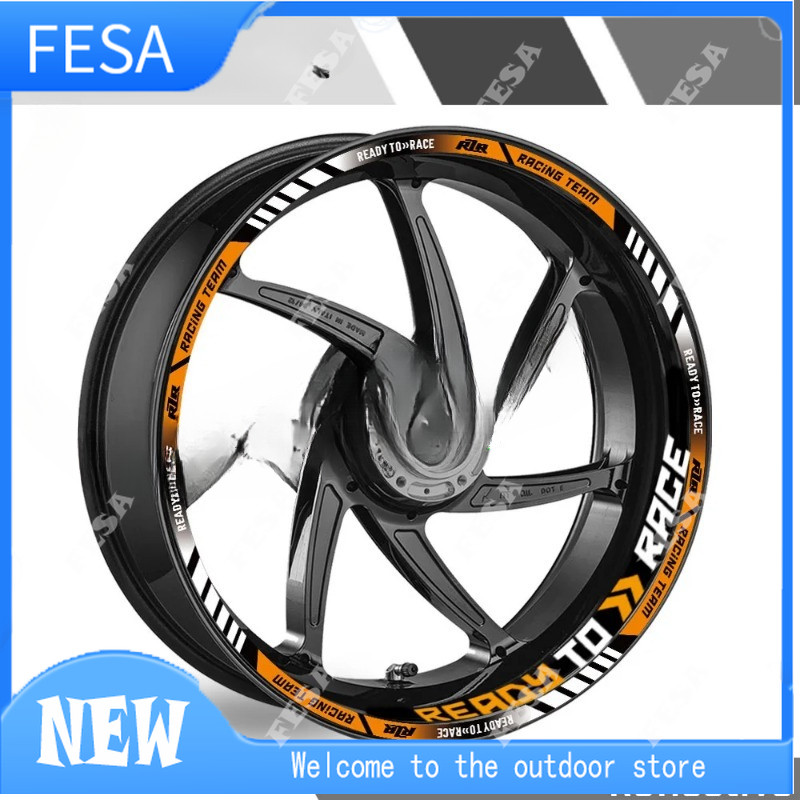 สําหรับ KTM Duke 200 390 690 790 890 1290 RC8 รถจักรยานยนต์สติกเกอร์ล้อ 17 นิ้วขอบลายเทป READY TO RACE โลโก้ Decal เครื่องประดับ