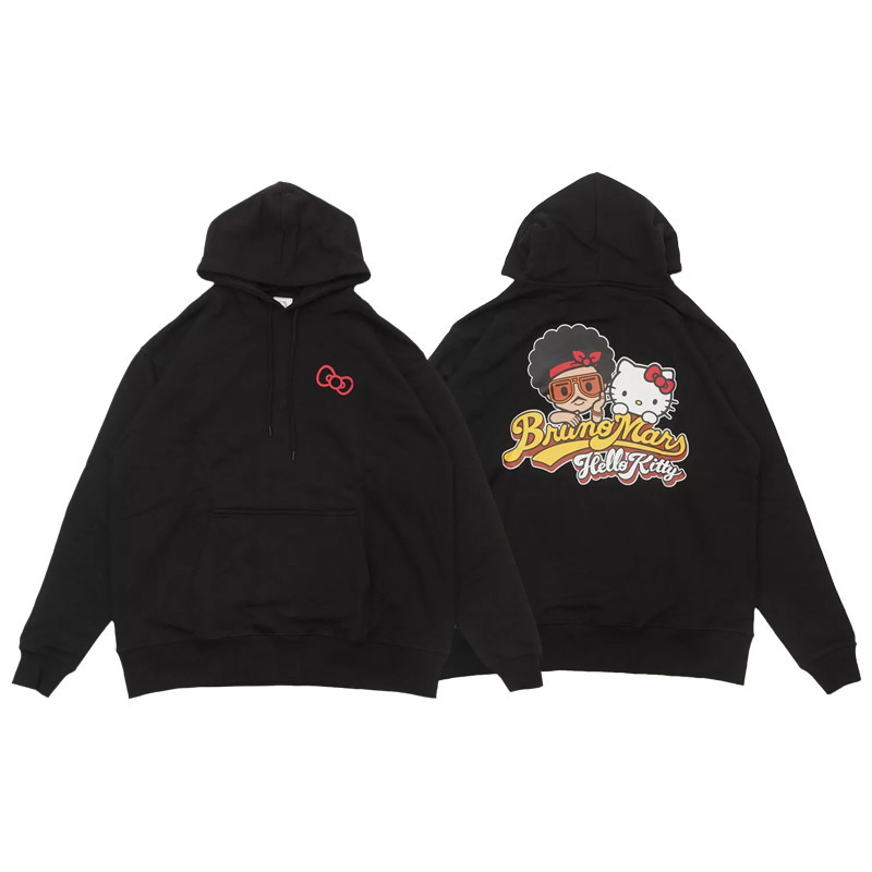 ผ้าฝ้าย Hoodie Bruno Mars X Hello Kitty Merch Hoodie ผู้ชายและผู้หญิง Plus น่ารักการ์ตูนพิมพ์ M-3XL