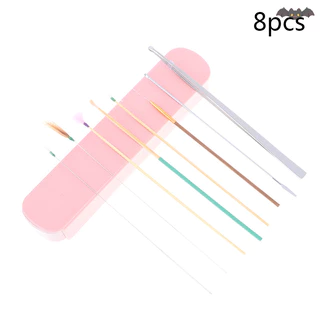 [PE] 8 ชิ้น Ear Wax Pickers ชุดทําความสะอาดหูช้อน Wax Remover กําจัดเครื่องมือทําความสะอาดหู TH